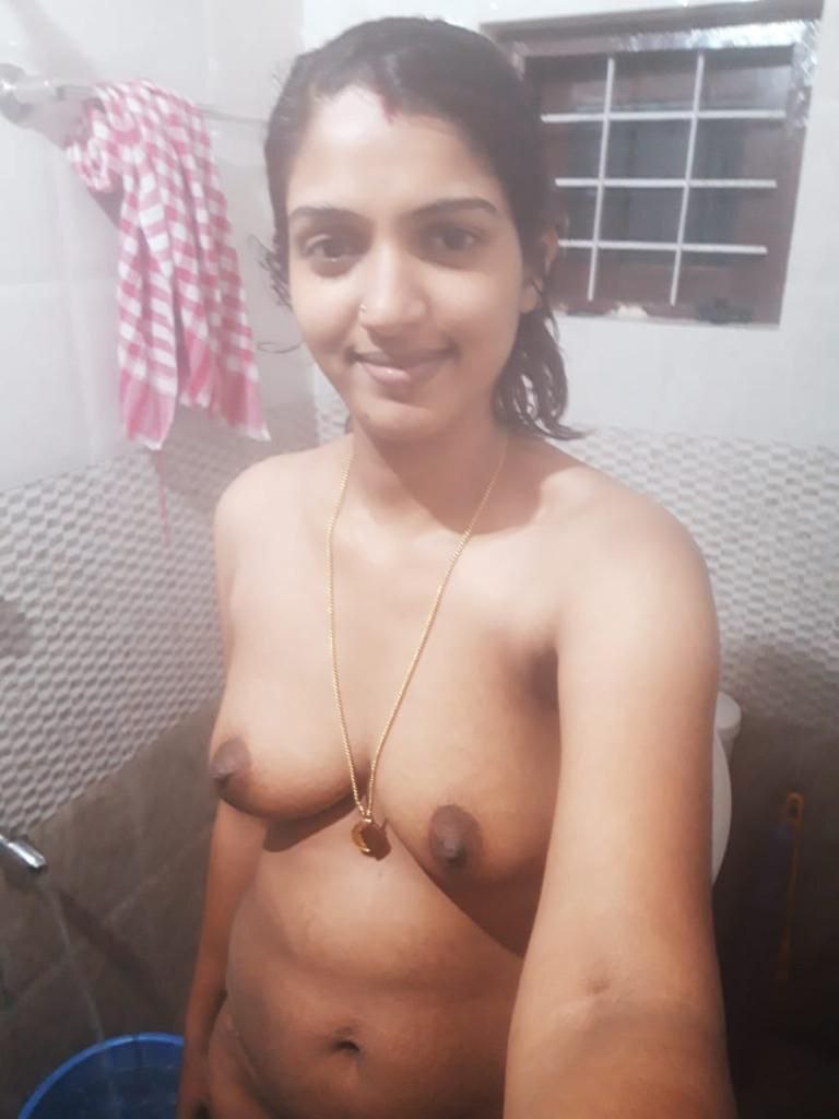Beautiful girlfriend nude selfies in bathroom 6