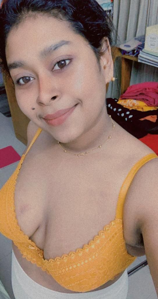 Dark brown nipples and bushy pussy desi girl nude 8