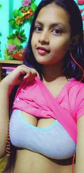 Girlfriend lifting bra and showing juicy boobs 3