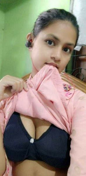 Girlfriend lifting bra and showing juicy boobs 5