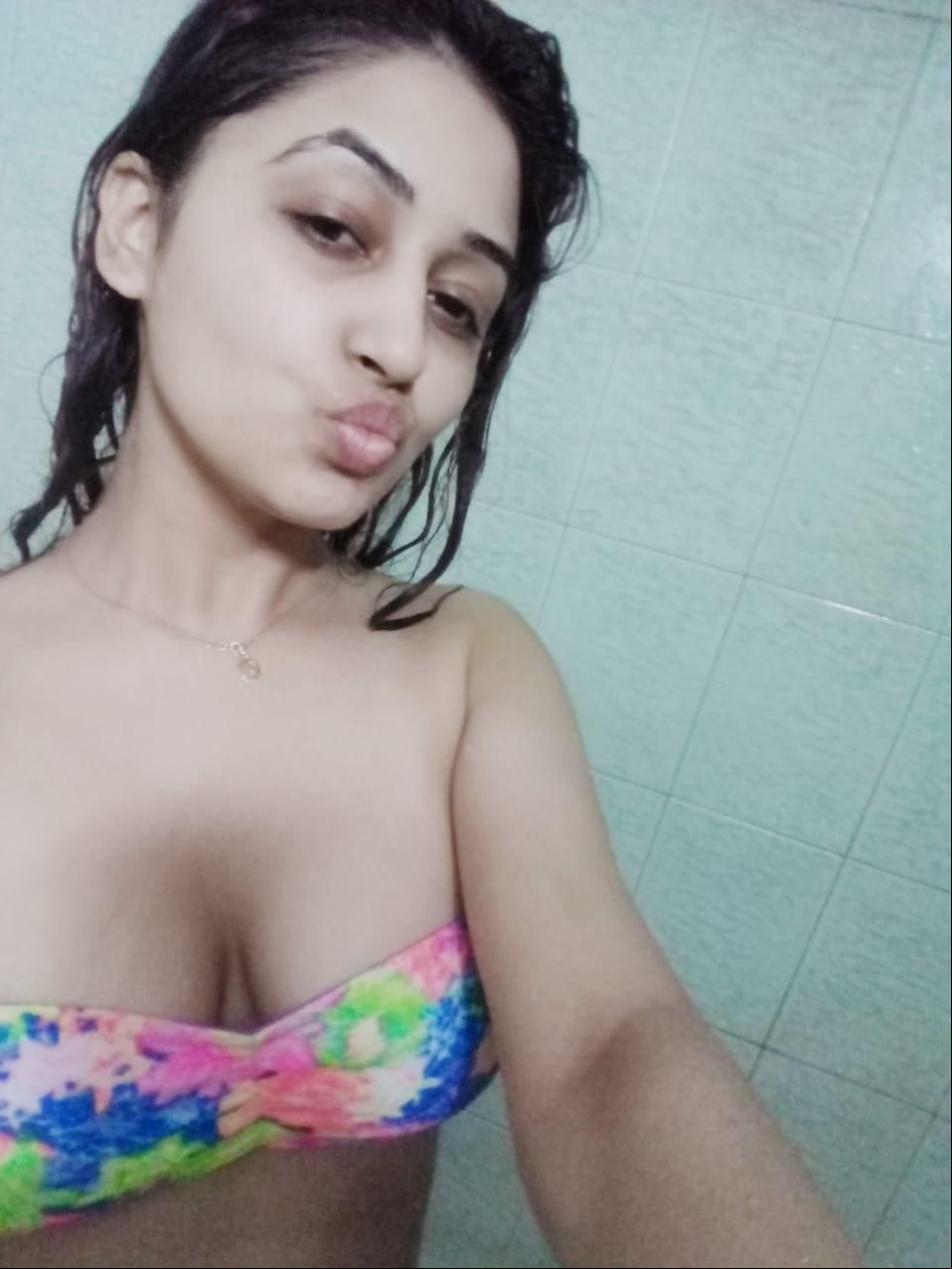 Gorgeous girl in bra shows topless body to boyfriend 4