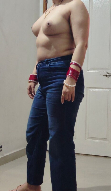 Homely Indian wife naked posing before husband 6