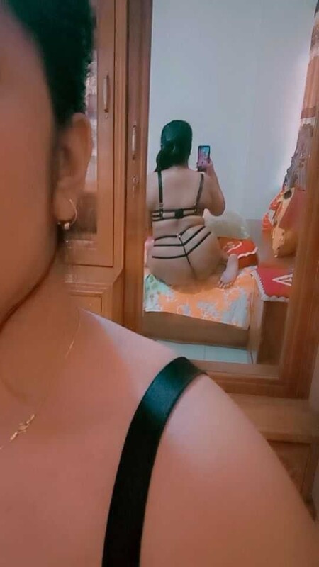 Indian aunty in lingerie and nude in front of camera 4