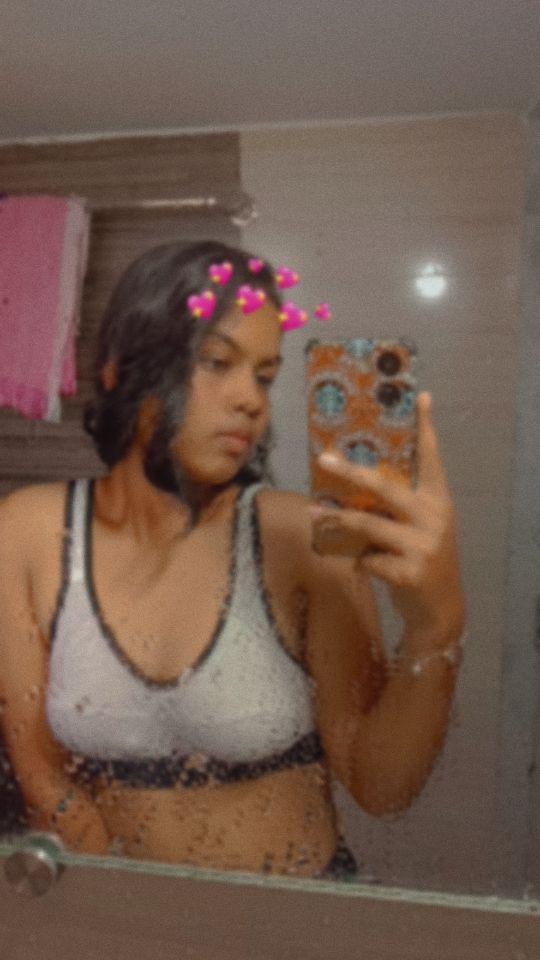 Indian college girl admiring her naked boobs 3