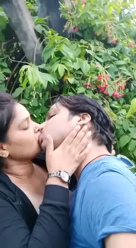 Indian GF feeding her big boobs outdoors 7