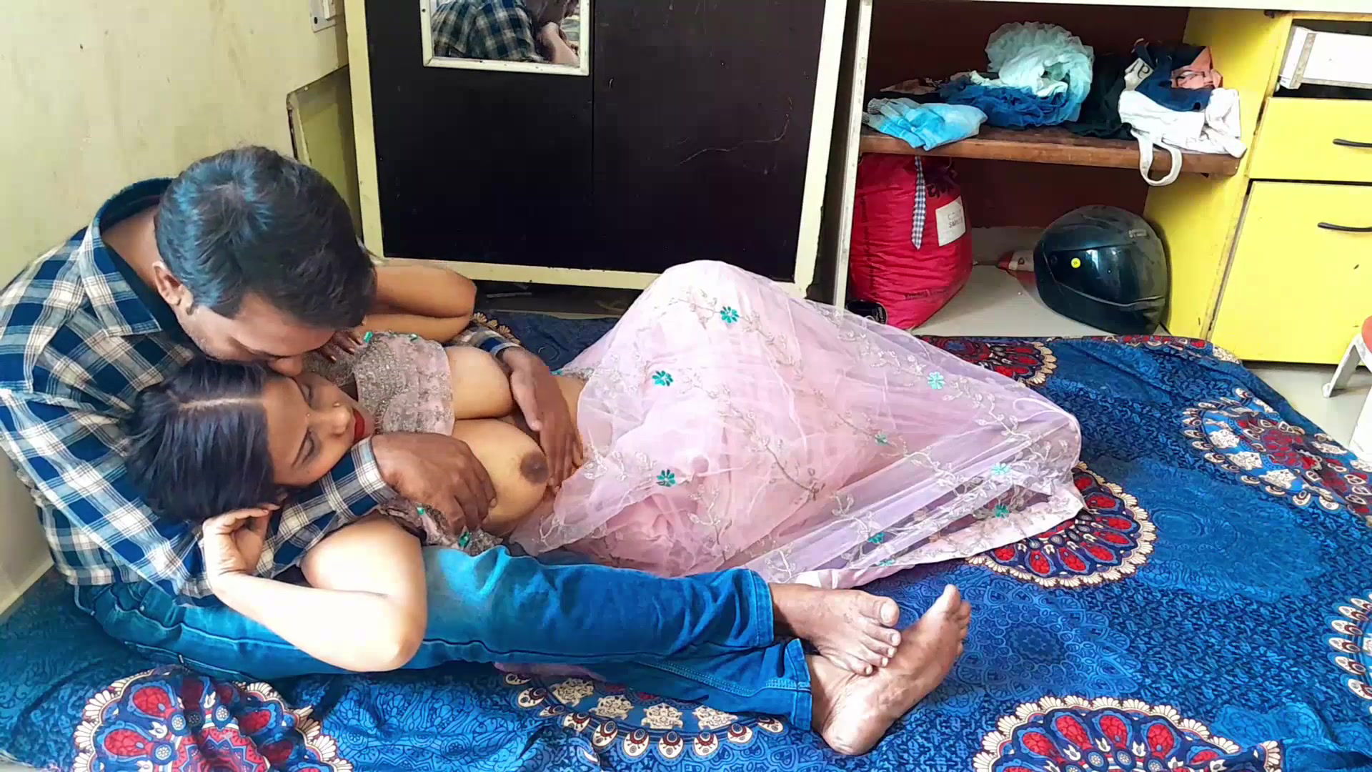 Indian porn wife big boobs pressing and foreplay 5