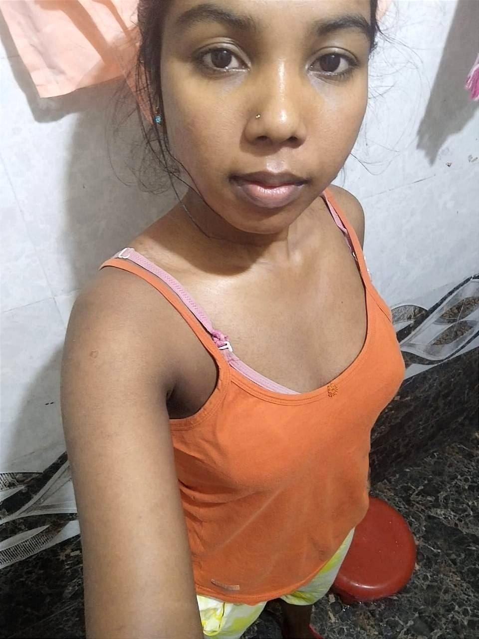Naughty Tamil girl sniffing bra and panty 4