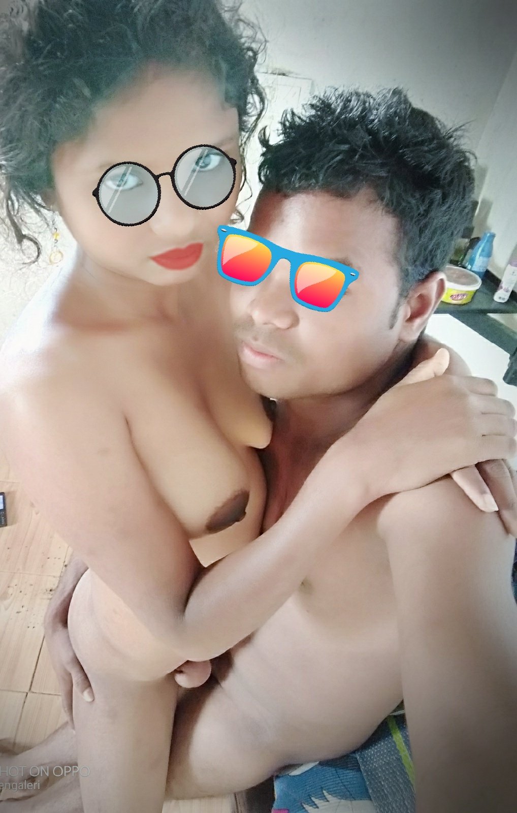 Newly married young lovely couple nude pics 1