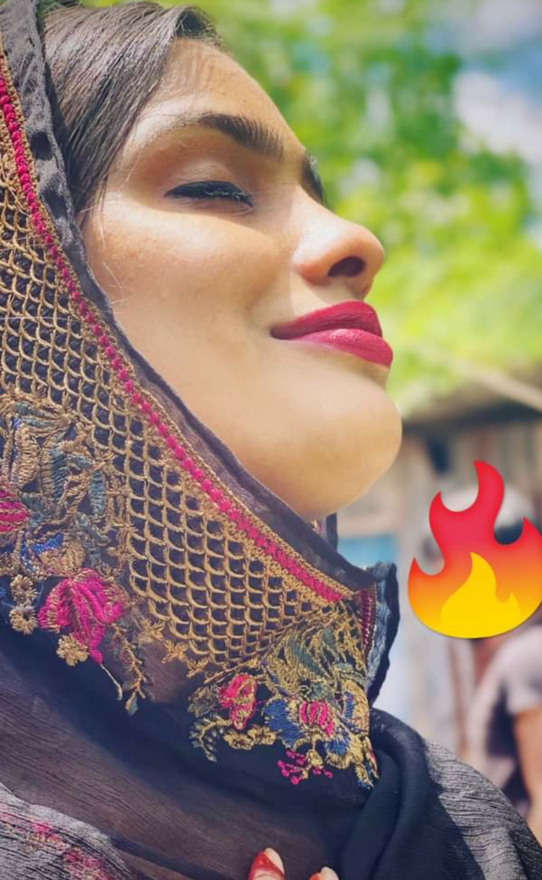 Red lips Bangladeshi hijab girl with big boobs 2