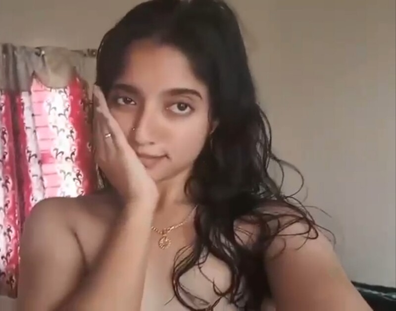 Small boobs Indian girlfriend topless play with boobs 1