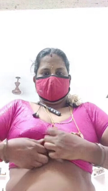 Tamil aunty stripping blouse and naked before camera 1